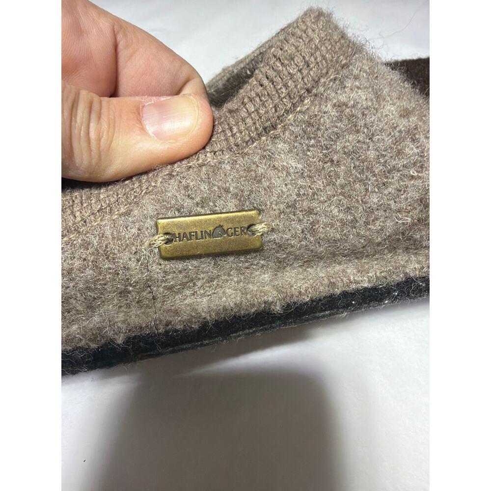 Haflinger Wool Slippers 42 Brown Dog Dachshund Red Collar US Women 11 Men 9 - Picture 4 of 7